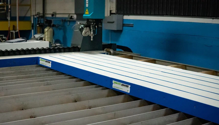 waterjet cutting bricks
